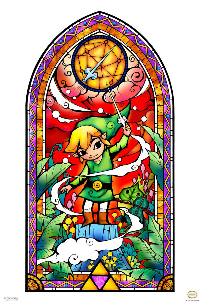 Legend Of Zelda Stained Glass Wind Waker Video Game Gaming Canvas Canvas Print | PB Canvas