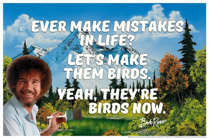 Bob Ross Ever Make Mistakes In Life Quote Motivational Painting Canvas Canvas Print | PB Canvas