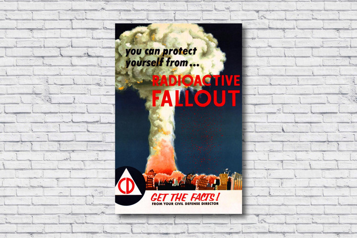 1955 Radioactive Fallout You Can Protect Yourself Get The Facts Civil Defense Nulcear Bomb Canvas Canvas Print | PB Canvas