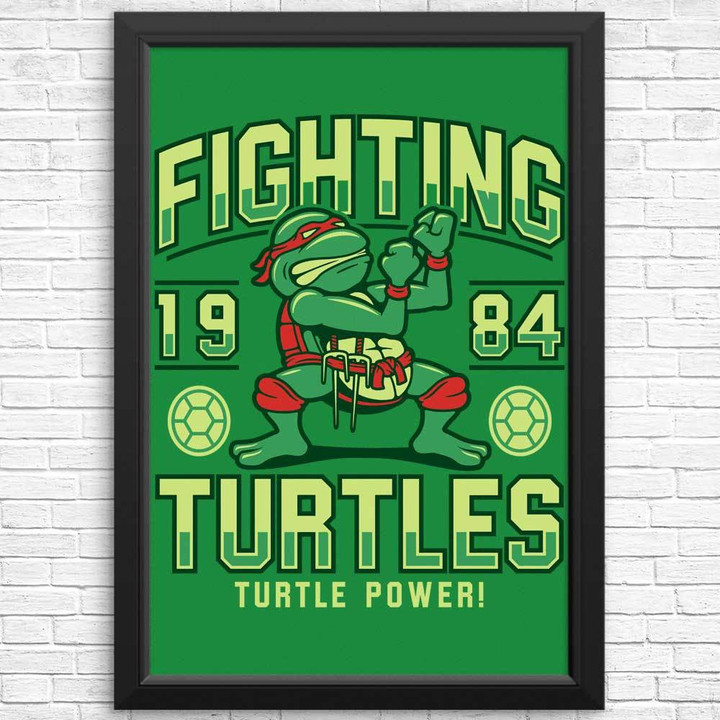 Fighting Turtless Wall Art Canvas Print | PB Canvas