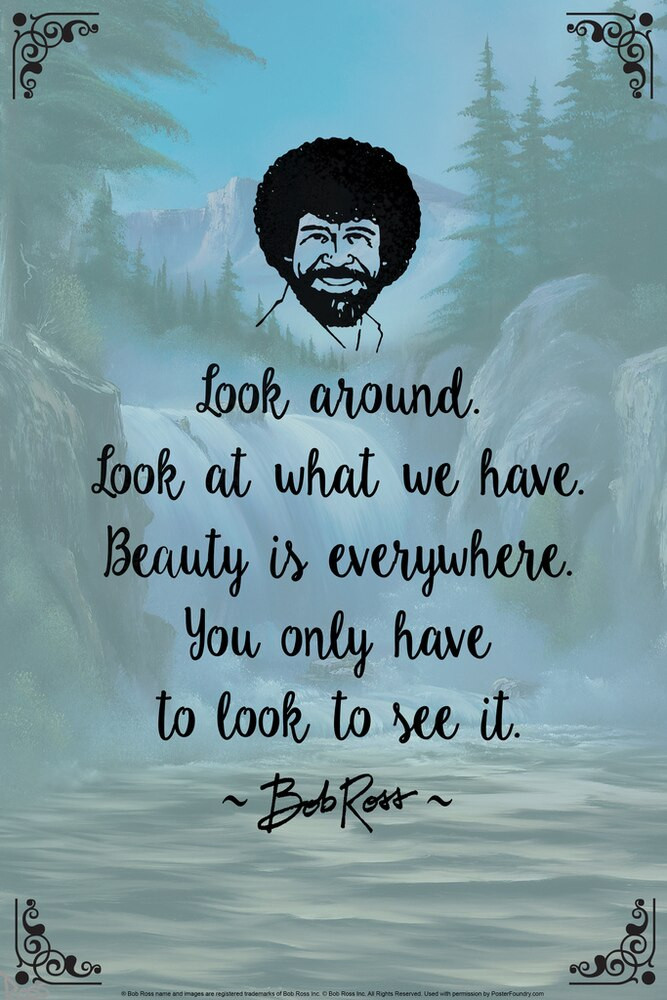 Bob Ross Look Around Beauty Is Everywhere Painting Famous Motivational Quote Canvas Canvas Print 2 | PB Canvas