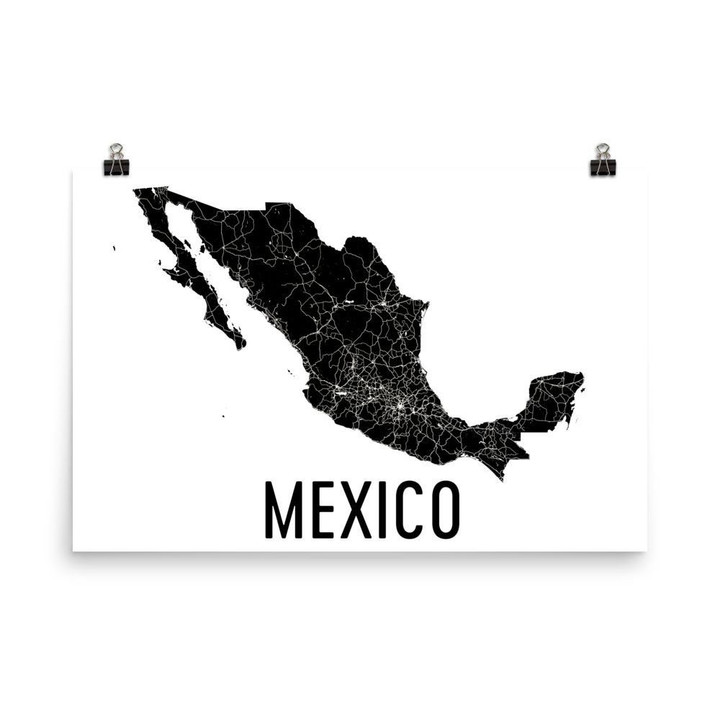 Mexico Map Map Of Mexico Mexican Art Mexico Mexican Decor Mexico Art Mexico Gifts Map Canvas Canvas Print | PB Canvas