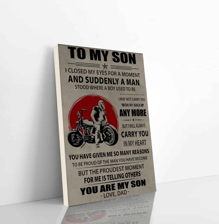 To My Son Canvas Biker Canvas Print You Are My Son Canvas Gifts For Son Gift From Dad Nursery Wall Art Kids Room Decor Kids Wall Art Vertical Canvas Dhg 2870 | PB Canvas