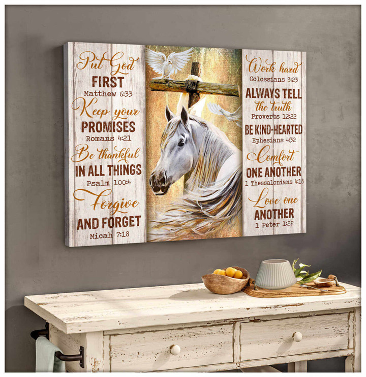 Canvas Horse Put God First Dhg 1577 | PB Canvas