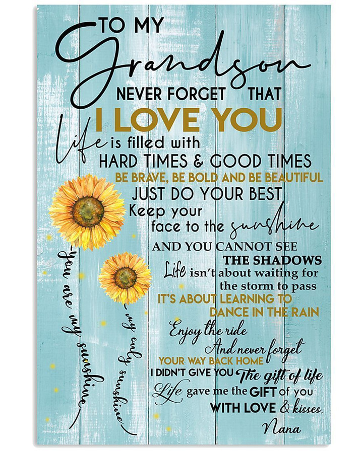 Life Gave Me The Gift Of You Meaningful Words From Nana To Grandson Vertical Canvas | PB Canvas