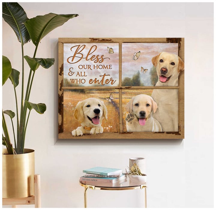 Window Labrador Retrievers Bless Our Home And All Who Enter Canvas Wall Art Decor Dhg 2262 | PB Canvas