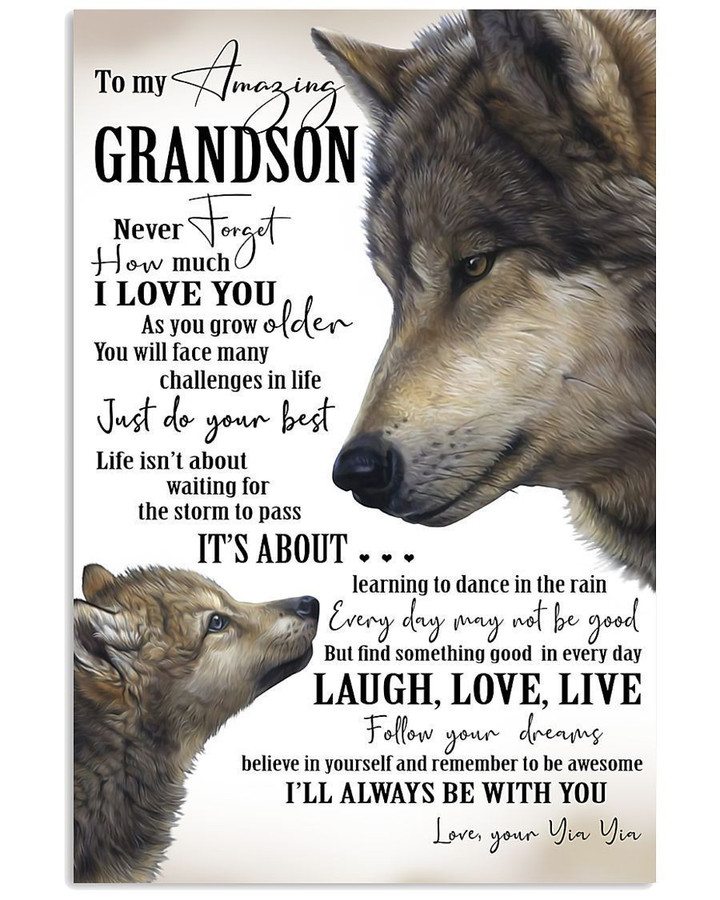 Lovely Message From Yia Yia Gifts For Grandsons Vertical Canvas | PB Canvas