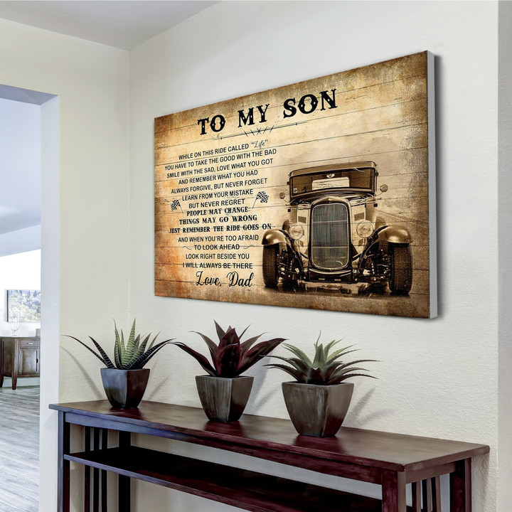 Trucker Canvas To My Son Trucker Canvas To My Son Love Dad Truck Driver Canvas Trucker Truck Driver Canvas Horizontal Canvas Dhg 1105 | PB Canvas