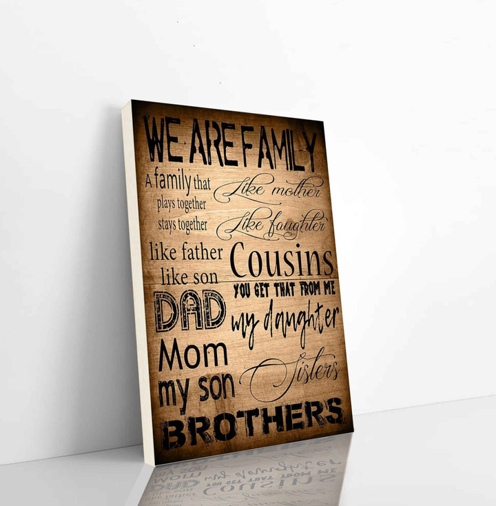 We Are Family Dad Mom My Son Gloss Canvas Vertical Canvas Dhg 2921 | PB Canvas