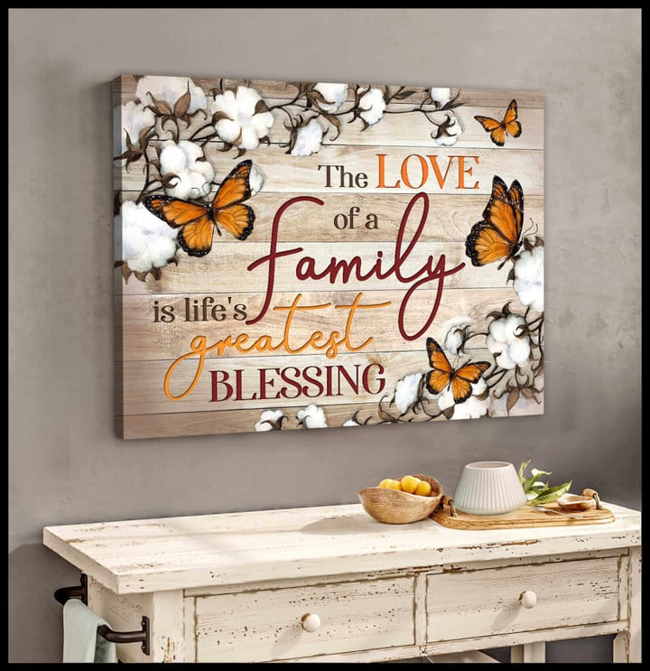 Cotton Flowers And Butterflies Canvas The Love Of A Family Wall Art Decor Dhg 1679 | PB Canvas