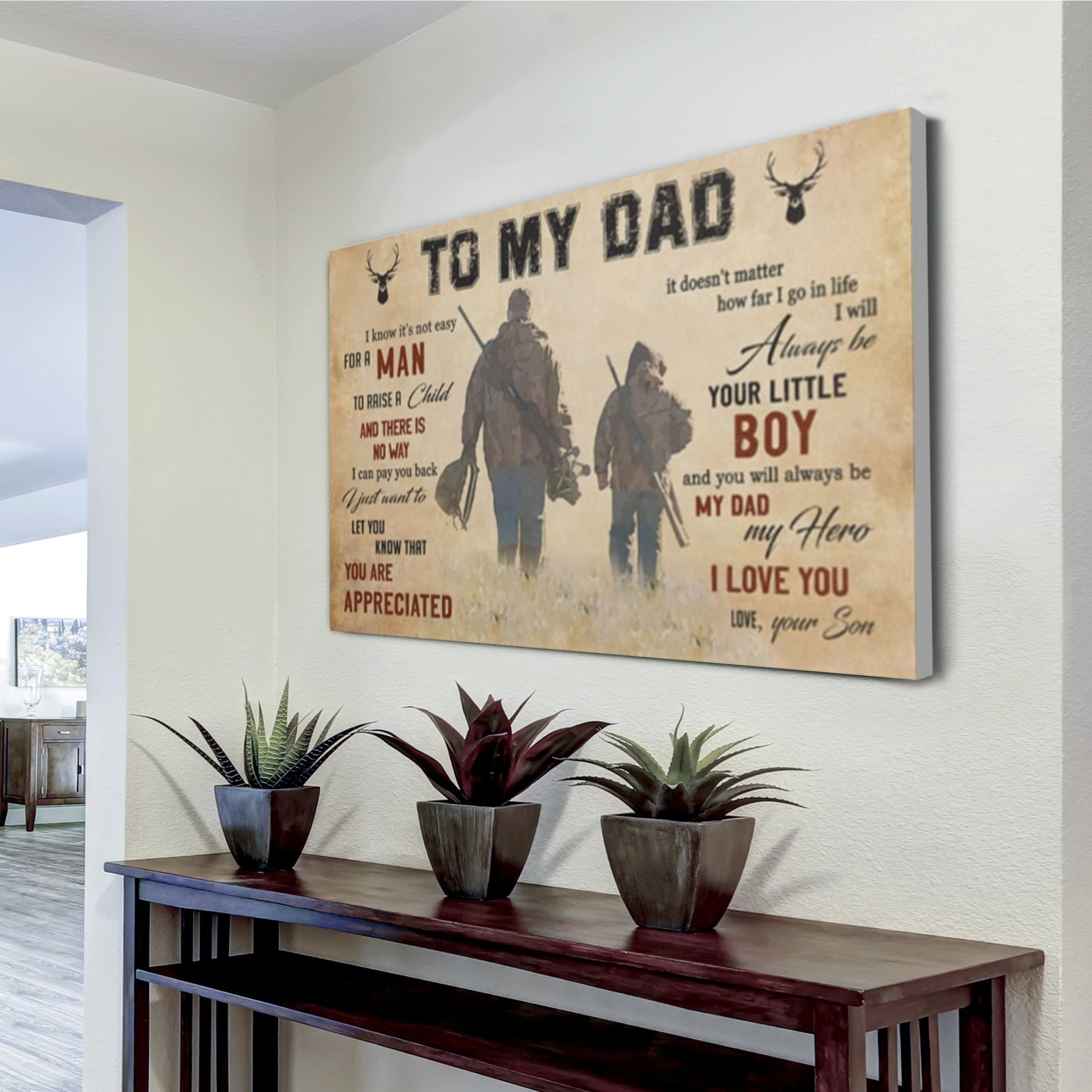 To My Dad I Know Its Not Easy For Man Canvas Daddy Gift Love Daddy My Dad Canvas No Frame Horizontal Canvas Dhg 1032 | PB Canvas