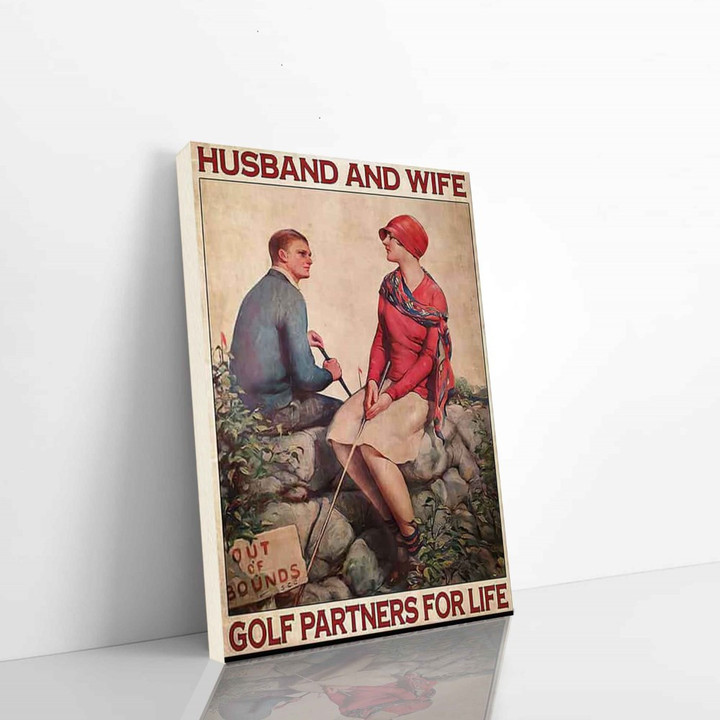 Golf Vertical Canvas Husband And Wife Golf Partner For Life Vertical Canvas Dhg 678 | PB Canvas