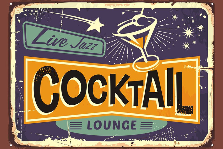 Cocktail Lounge Live Jazz Retro Sign Design Canvas Canvas Print | PB Canvas