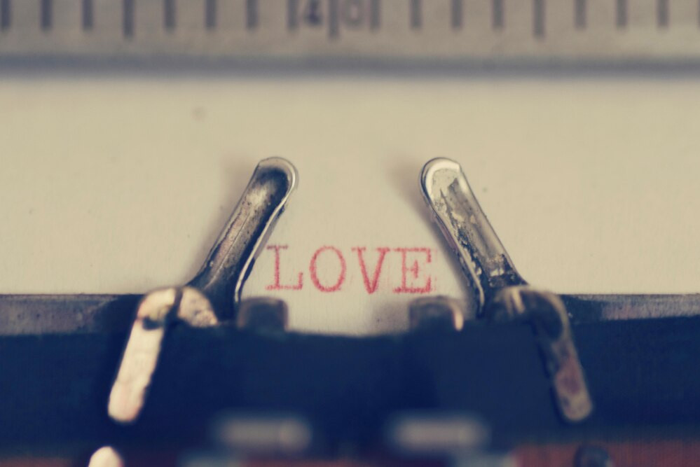 Love Written In Red On Old Vintage Typewriter Photo Photograph Canvas Canvas Print | PB Canvas