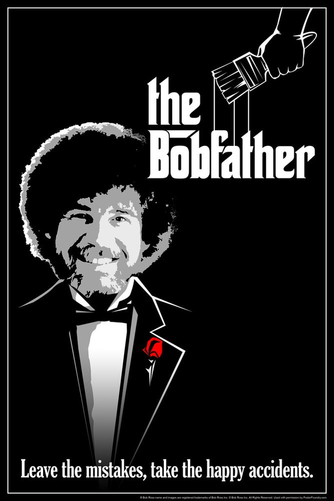 Bob Ross The Bobfather Funny Parody Canvas Canvas Print | PB Canvas