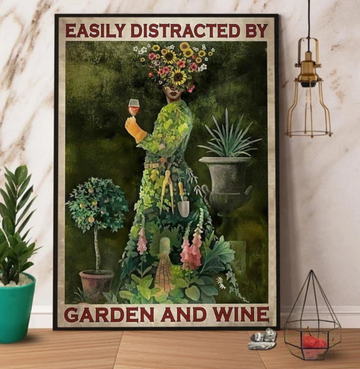 Garden Girl Easily Distracted By Garden And Wine Paper Canvas No Frame Fishing Couple And They Lived Happily Ever After Portrait Satin | PB Canvas