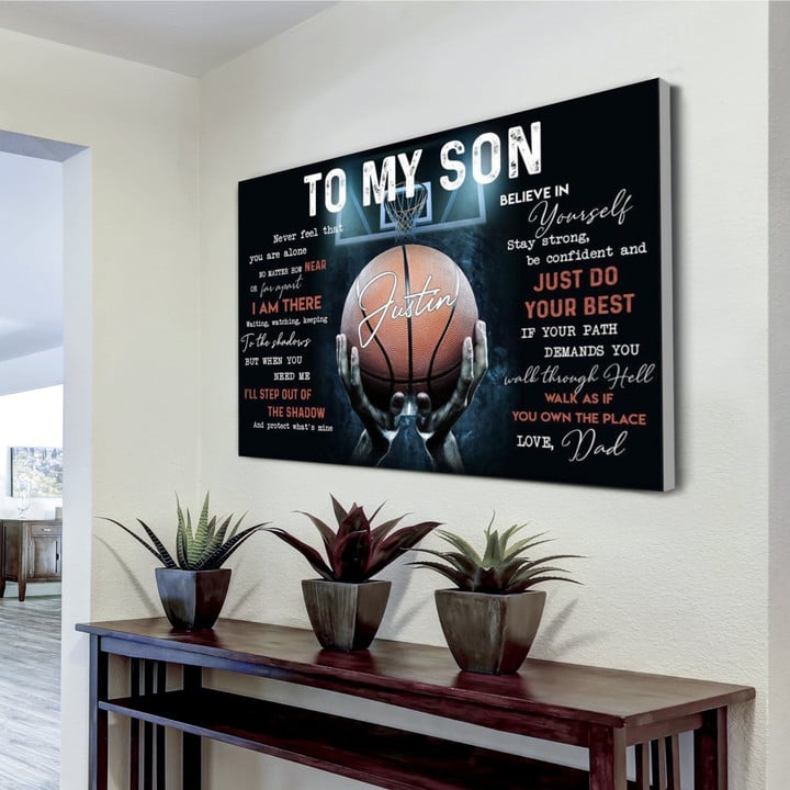 To My Son From Dad Canvas Frame Canvas No Frame Gift For Anniversary Mother Is Day Father Is Day Birthday Made In Us Horizontal Canvas Dhg 1057 | PB Canvas