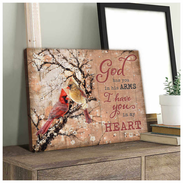Cardinal God Has You In His Arms Canvas Wall Art Decor Dhg 1644 | PB Canvas