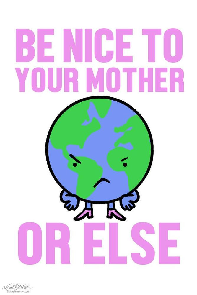 Jim Benton Be Nice To Your Mother Earth Funny Canvas Canvas Print | PB Canvas