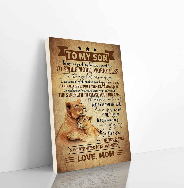To My Son Today Is A Good Day To Have A Great Day Canvas Home Decor Wall Vertical Canvas Dhg 2884 | PB Canvas