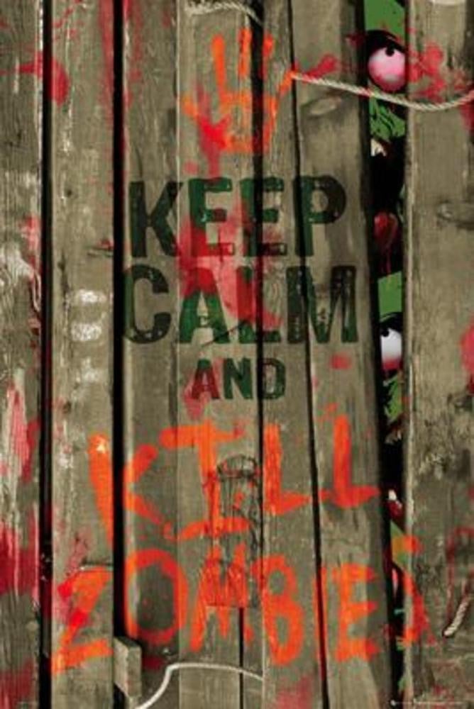 Keep Calm And Kill Zombies Funny Canvas Canvas Print | PB Canvas