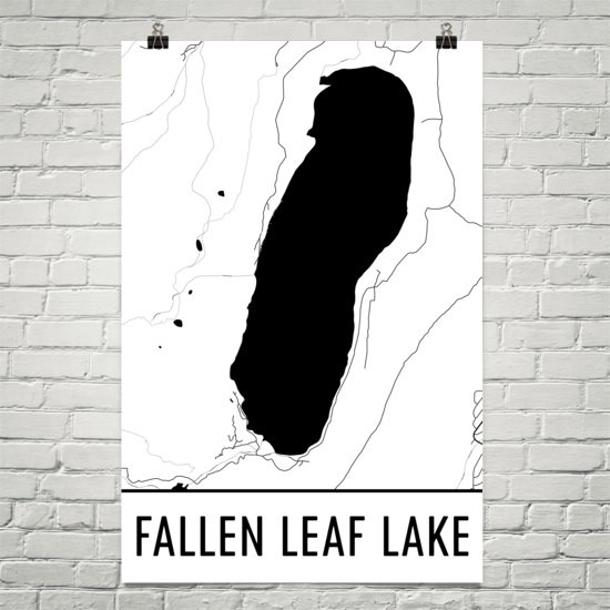 Fallen Leaf Lake California Lake Tahoe Ca Fallen Leaf Lake Map California Decor Fallen Leaf Lake Lake Canvas Canvas Print | PB Canvas