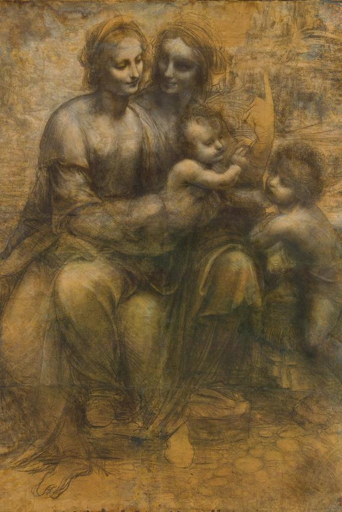 Leonardo Da Vinci Virgin Child Saint Anne John Baptist Fine Art Canvas Canvas Print | PB Canvas