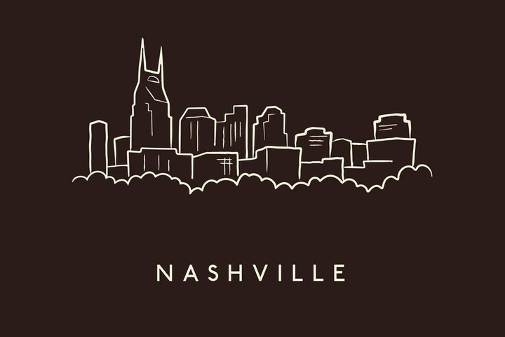 Nashville City Skyline Pencil Sketch Canvas Canvas Print | PB Canvas