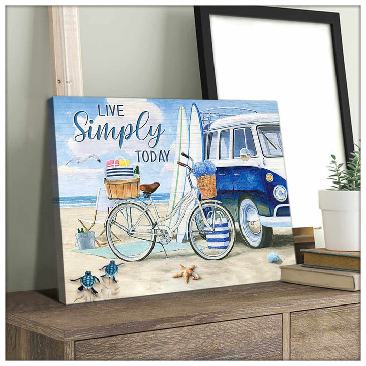 Beach And Turtle Live Simply Today Canvas Wall Art Decor Dhg 1410 | PB Canvas