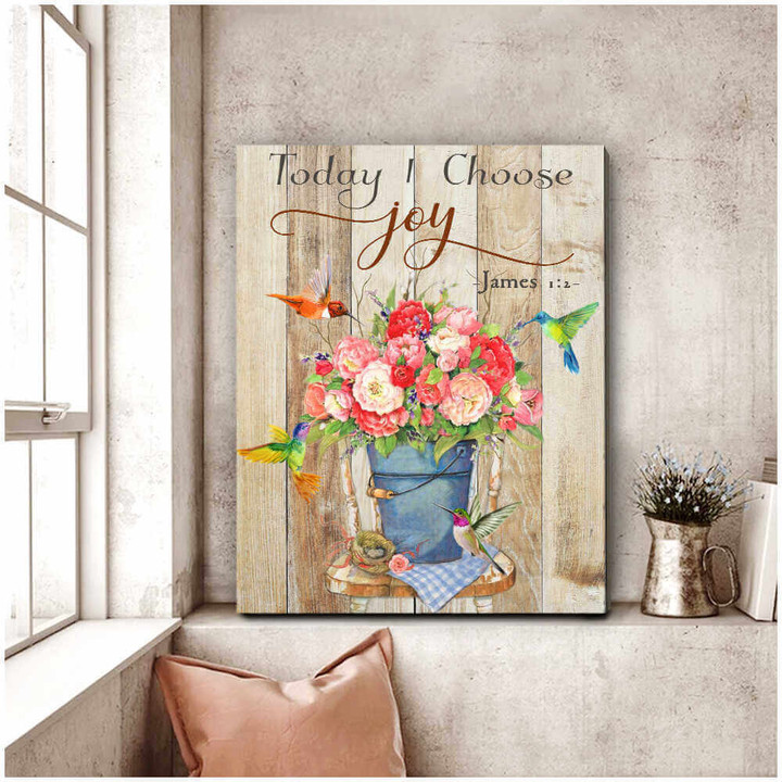 Today I Choose Joy Hummingbird Canvas Wall Art Decor Dhg 2134 | PB Canvas