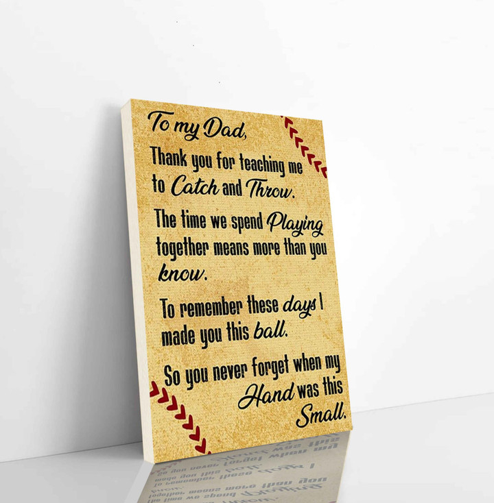 To My Dad From Son Baseball Canvas Gift For Dad Father Is Day Canvas Gift For Father Vertical Canvas Dhg 2747 | PB Canvas