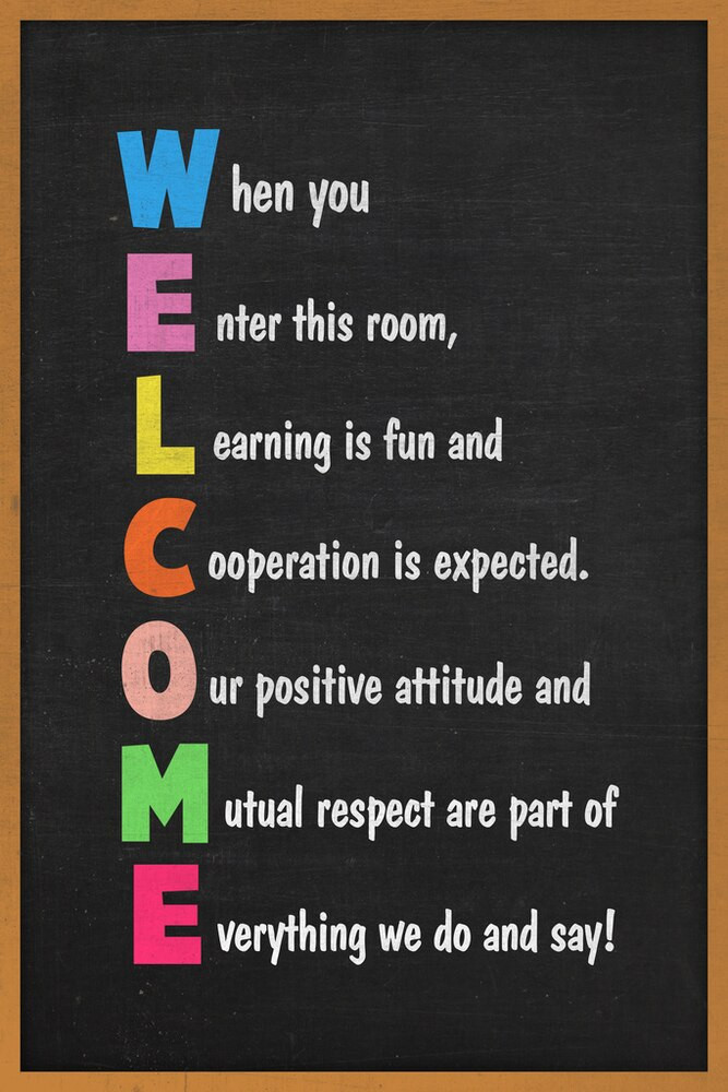 Welcome Classroom Sign Educational Canvas Canvas Print | PB Canvas