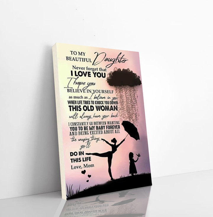 Mother Day To My Beautyful Daughter I Love You Canvas Home Decor Wall Art Vertical Canvas Dhg 985 | PB Canvas
