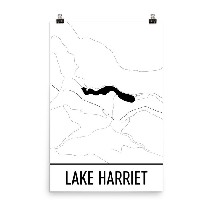 Lake Harriet Oregon Lake Harriet Or Oregon Art Oregon Decor Harriet Or Lake Oregon Map Canvas Canvas Print | PB Canvas