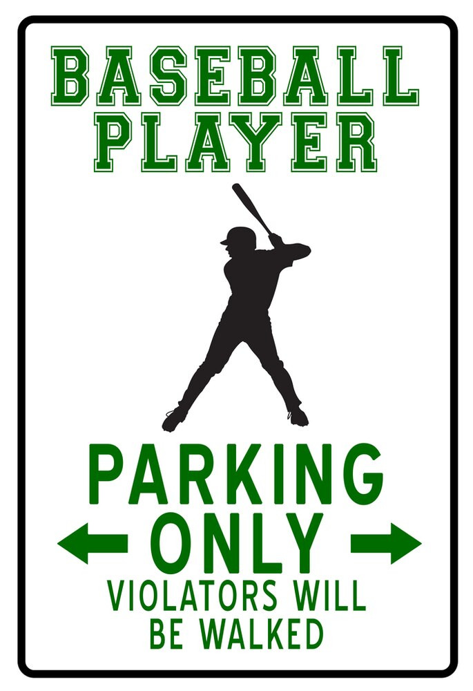 Baseball Player Parking Only Funny Sign Canvas Canvas Print | PB Canvas