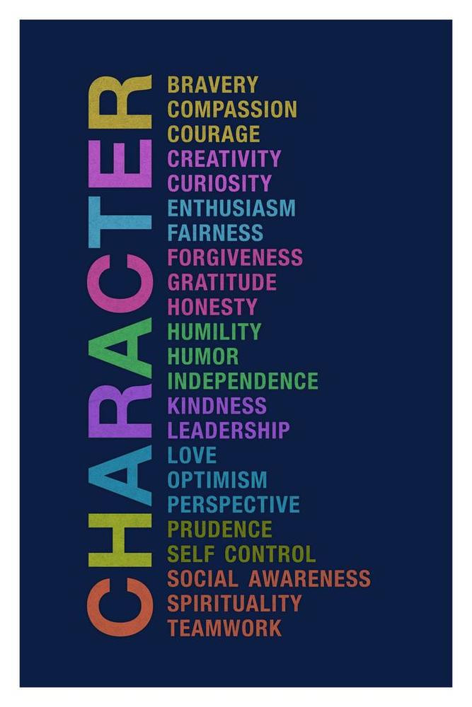 Character Bravery Compassion Courage Creativity Curiosity Motivational Colorful Classroom Sign Canvas Canvas Print | PB Canvas