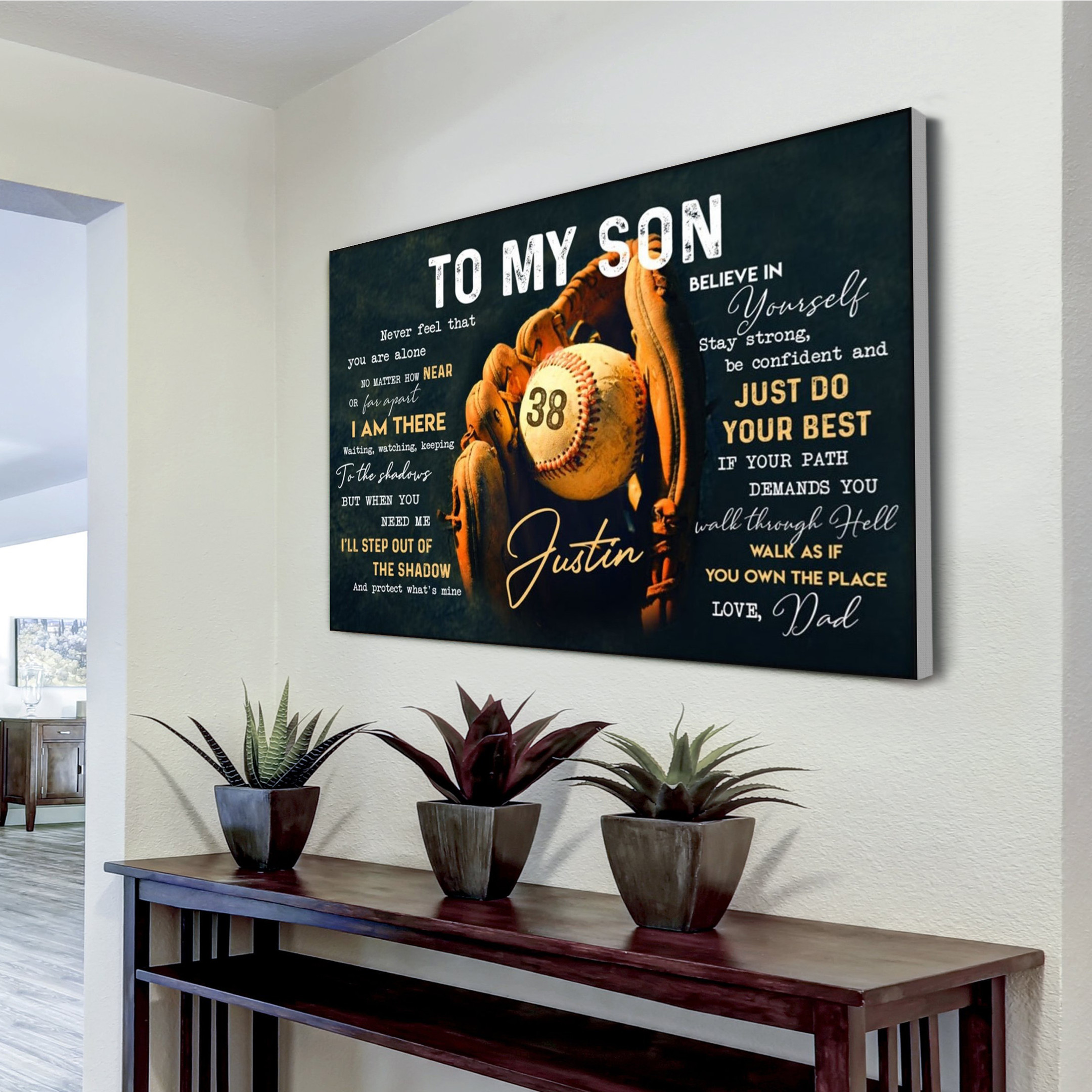 To My Son From Dad Framed Matte Canvas Frame Canvas No Frame Gift For Anniversary Mother Is Day Father Is Day Birthday Made In Us Horizontal Canvas Dhg 1059 | PB Canvas