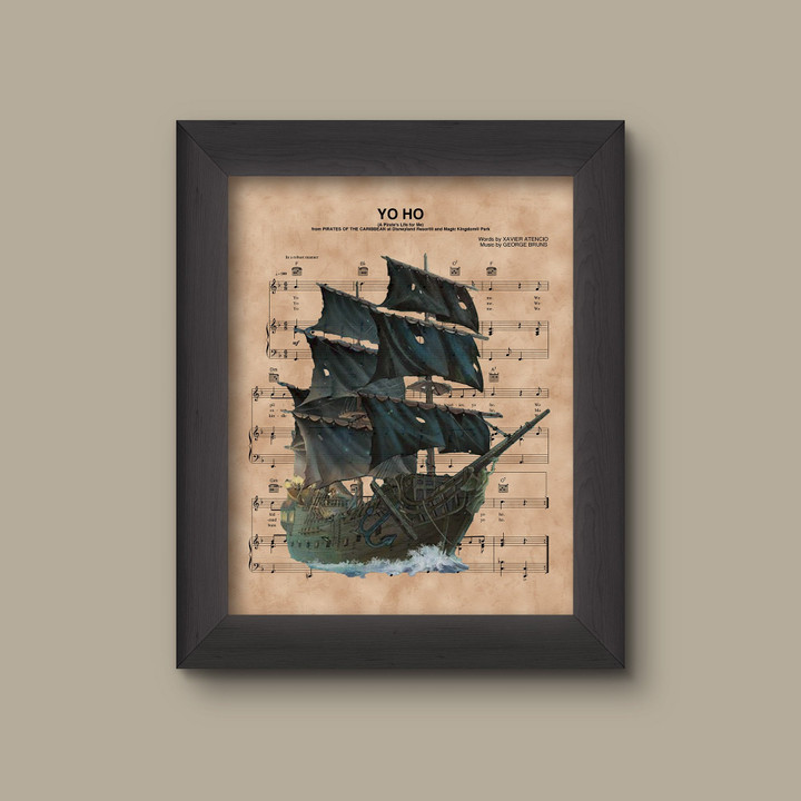 Pirates Of The Caribbean Black Pearl Yo Ho Sheet Music Print Canvas Canvas Print | PB Canvas