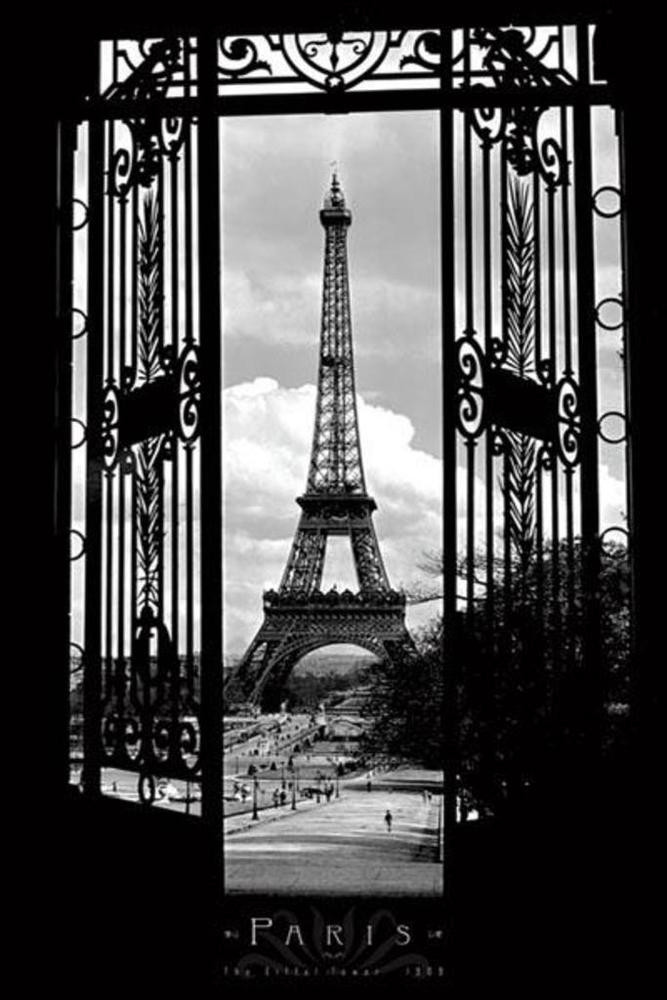 Eiffel Tower Through The Gates 1909 Photograph Canvas Canvas Print | PB Canvas