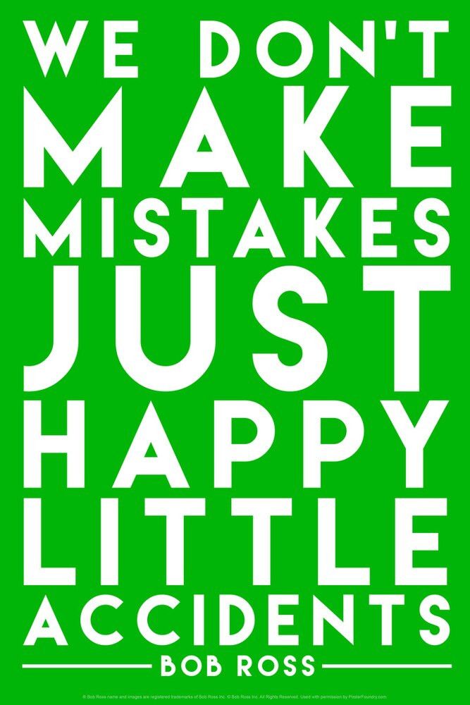 Bob Ross Happy Little Accidents Green Famous Motivational Quote Canvas Canvas Print | PB Canvas