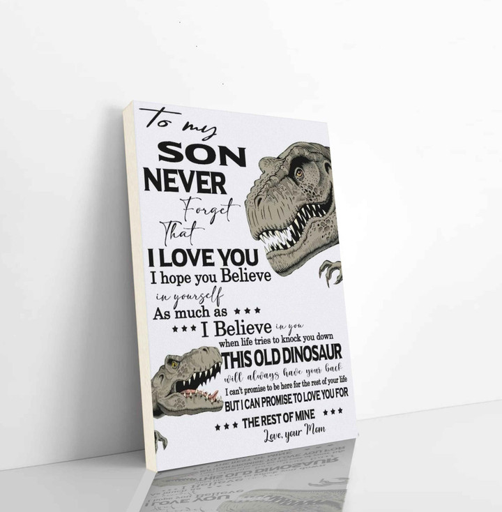 To My Son Canvas Never Forget That I Love You Print Dinosaur Canvas Gift For Son Gift From Dad Kids Bedroom Decor Nursery Wall Decor Vertical Canvas Dhg 2877 | PB Canvas