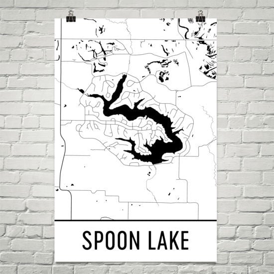 Spoon Lake Illinois Spoon Lake Il Spoon Lake Map Spoon Lake Art Illinois Lakes Spoon Reservoir Canvas Canvas Print | PB Canvas
