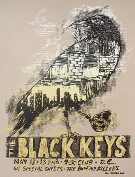 The Black Keys 930 Club 2008 Washington Dc Dan Grzeca Tour Canvas Canvas Print | PB Canvas