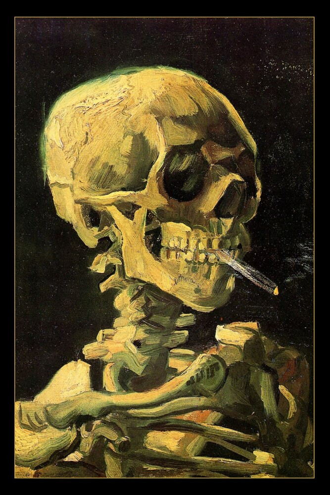 Vincent Van Gogh Skull Of A Skeleton With Cigarette Canvas Canvas Print | PB Canvas