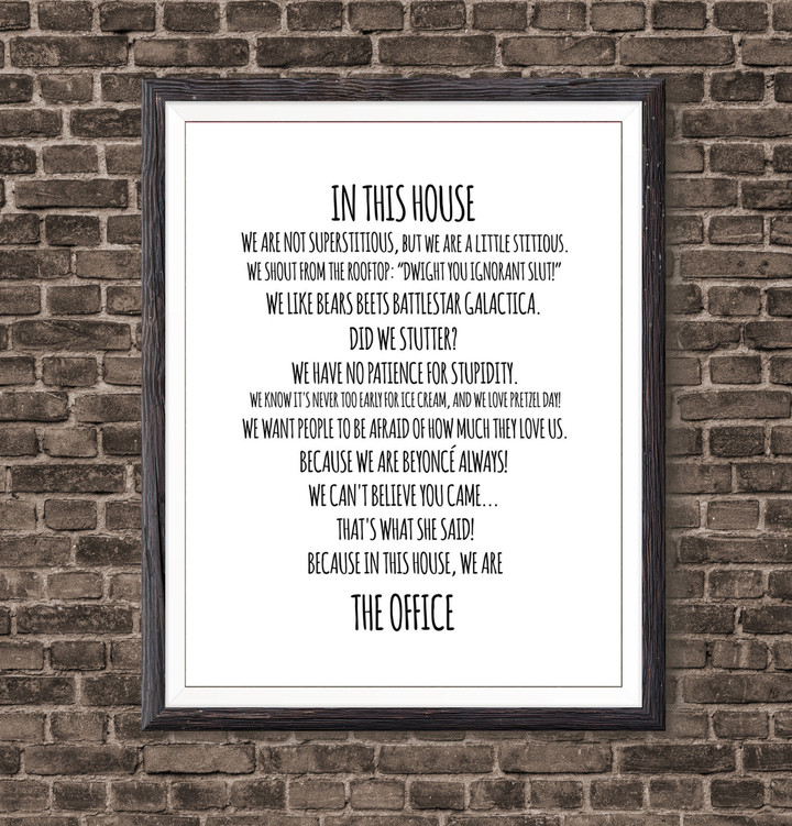 The Office Canvas Quotes Tv Canvas The Office Tv Show In This House Canvas Canvas Canvas Print | PB Canvas