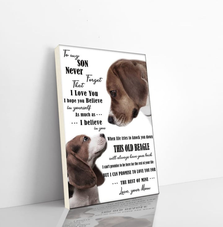Beagle Canvas Dog Canvas Beagle Lovers To My Son Canvas Gift From Mom Wall Art Home Decor Canvas Print Vertical Canvas Dhg 928 | PB Canvas