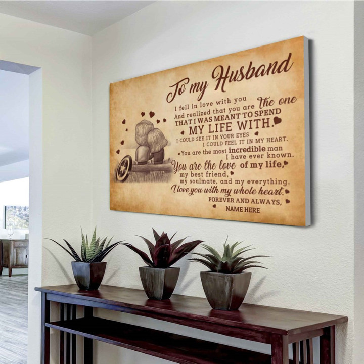 Family Horizontal Canvas From Wife To Husband I Fell In Love With You And Realized That You Are The One That I Was Meant To Spend Horizontal Canvas Dhg 621 | PB Canvas