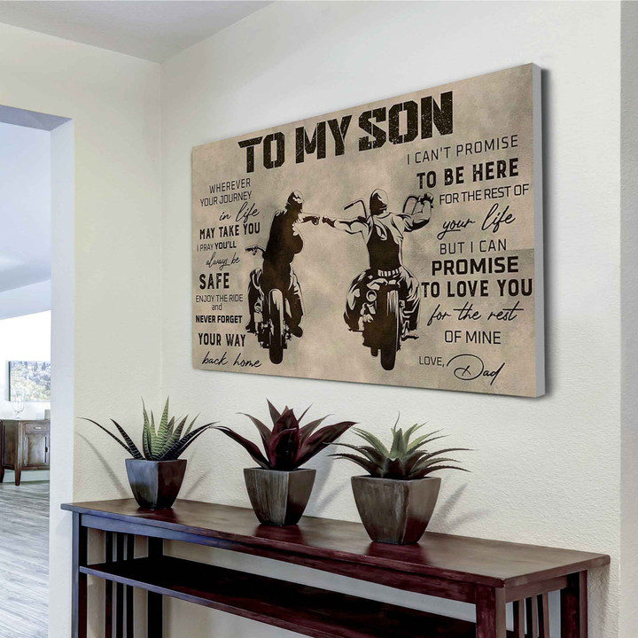 Family Dad To Son Canvas Dad And Son Bikers Canvas Horizontal Canvas Dhg 2456 | PB Canvas
