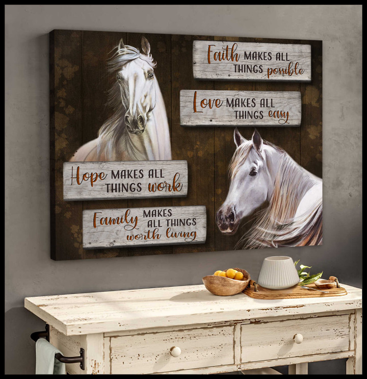 Horse Faith Makes All Things Possible Canvas Wall Art Decor Dhg 1905 | PB Canvas