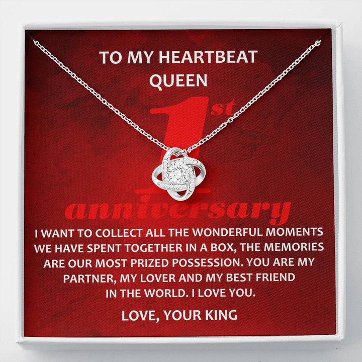 To My Heartbeat Queen To My Wife Necklace Anniversary Gift For Wife, Birthday Gift For Wife, Gift For Wife, Necklace For Wife, Gift For Wife Birthday